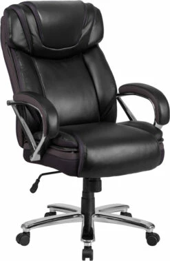 HERCULES Series Big & Tall 500 Lb. Rated Black Leather Executive Swivel Chair With Extra Wide Seat - By Flash Furniture - Madison Seating