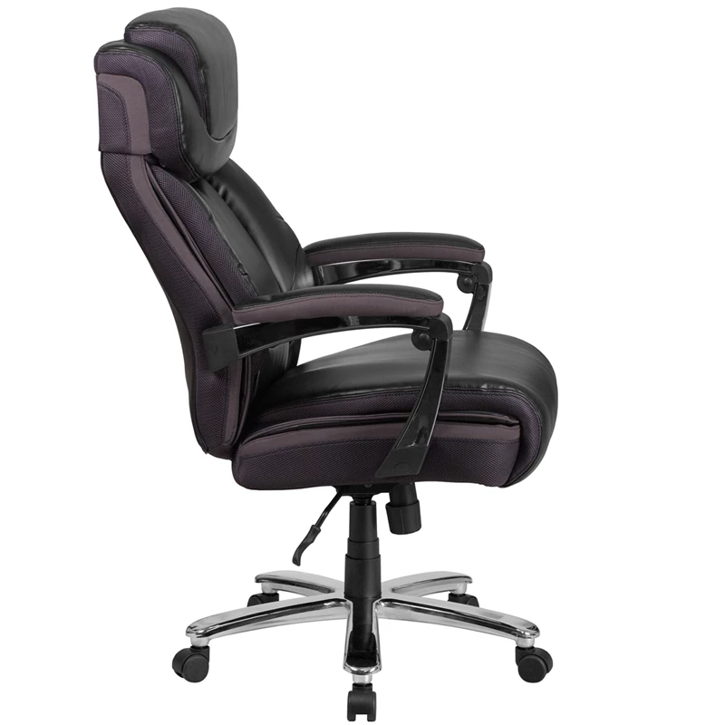 HERCULES Series Big & Tall 500 Lb. Rated Black Leather Executive Swivel Chair With Height Adjustable Headrest - By Flash Furniture - Madison Seating 4 HERCULES Series Big & Tall 500 Lb. Rated Black Leather Executive Swivel Chair With Height Adjustable Headrest - By Flash Furniture - Madison Seating - Image 2
