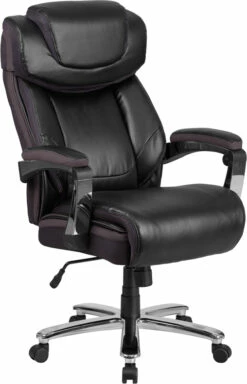 furniture Shop 42 HERCULES Series Big & Tall 500 Lb. Rated Black Leather Executive Swivel Chair With Height Adjustable Headrest - By Flash Furniture - Madison Seating