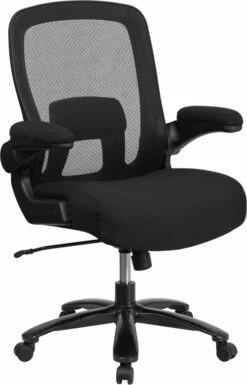 HERCULES Series Big & Tall 500 Lb. Rated Black Mesh Executive Swivel Chair With Fabric Seat And Adjustable Lumbar - By Flash Furniture - Madison Seating