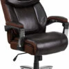 HERCULES Series Big & Tall 500 Lb. Rated Brown Leather Executive Swivel Chair With Height Adjustable Headrest - By Flash Furniture - Madison Seating -furniture Shop HERCULES Series Big Tall 500 lb. Rated Brown Leather Executive Swivel Chair with Height Adjustable Headrest by Flash Furniture