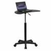 Height Adjustable Mobile Laptop Computer Desk With Black Top - By Flash Furniture - Madison Seating