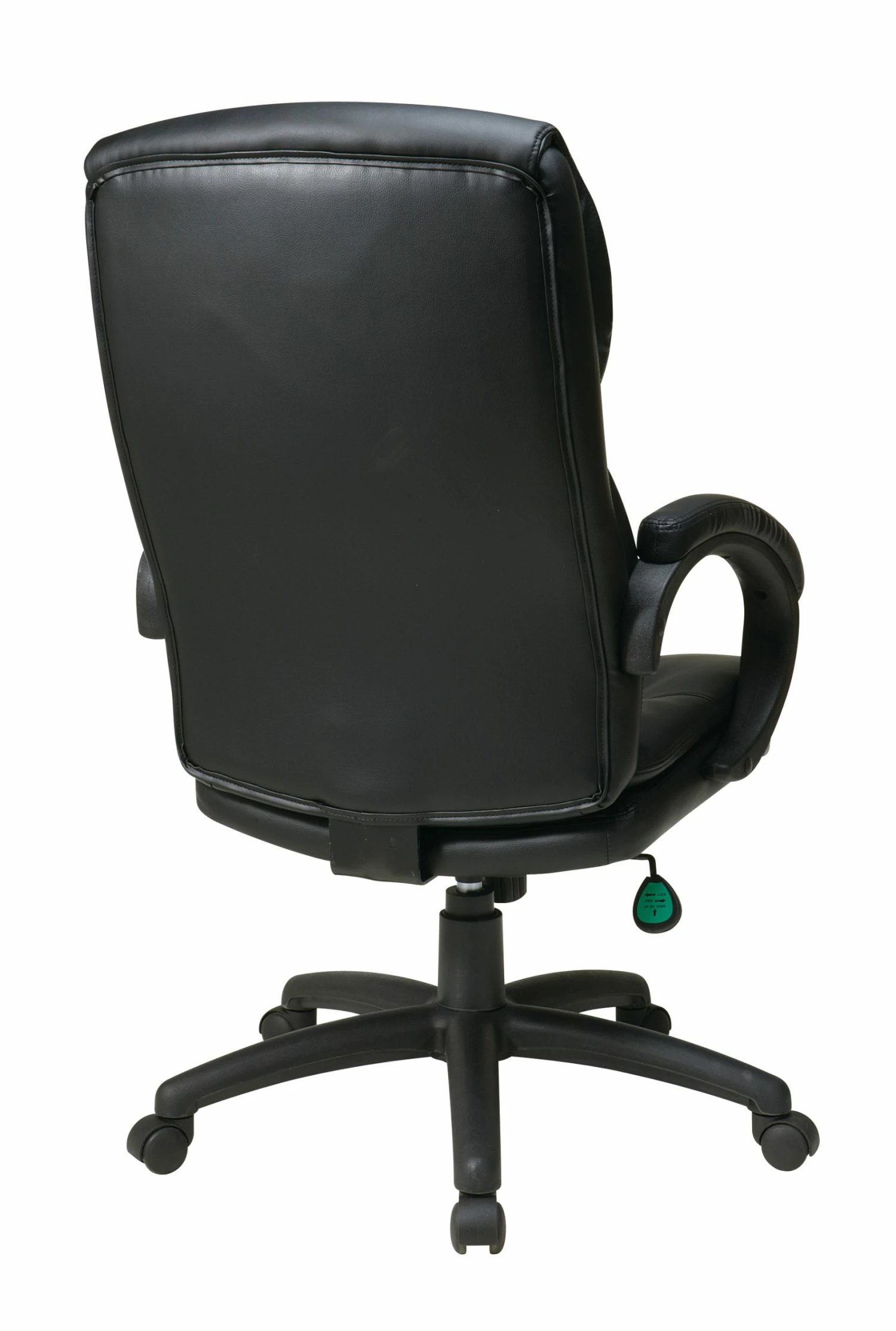 High Back Black Bonded Leather Executive Chair With Padded Arms By Work Smart - Office Star - Madison Seating 6 High Back Black Bonded Leather Executive Chair With Padded Arms By Work Smart - Office Star - Madison Seating - Image 4