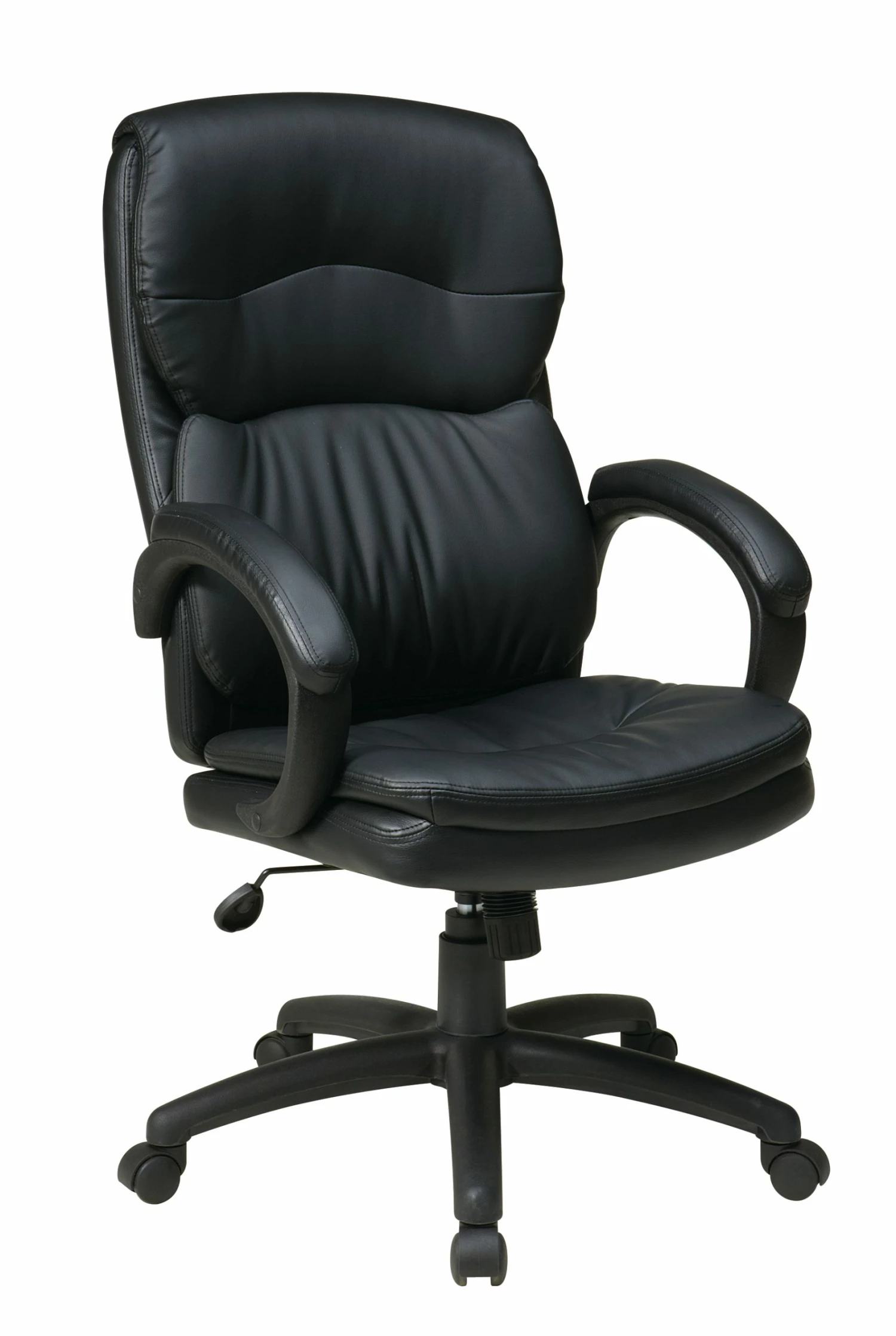 High Back Black Bonded Leather Executive Chair With Padded Arms By Work Smart - Office Star - Madison Seating 3 High Back Black Bonded Leather Executive Chair With Padded Arms By Work Smart - Office Star - Madison Seating