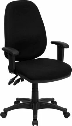 furniture Shop 47 High Back Black Fabric Executive Swivel Chair With Adjustable Arms - By Flash Furniture - Madison Seating