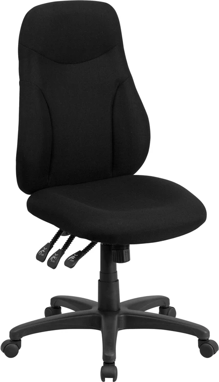 High Back Black Fabric Multifunction Ergonomic Swivel Task Chair - By Flash Furniture - Madison Seating 3 High Back Black Fabric Multifunction Ergonomic Swivel Task Chair - By Flash Furniture - Madison Seating
