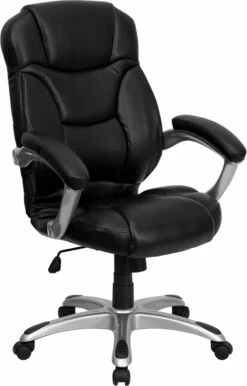 High Back Black Leather Contemporary Executive Swivel Chair With Arms - By Flash Furniture - Madison Seating