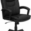 High Back Black Leather Executive Swivel Chair With Arms - By Flash Furniture - Madison Seating