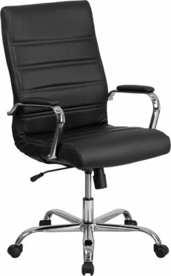 High Back Black Leather Executive Swivel Chair With Chrome Base And Arms - By Flash Furniture - Madison Seating