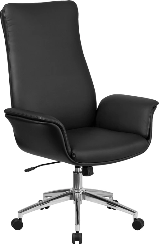 High Back Black Leather Executive Swivel Chair With Flared Arms - By Flash Furniture - Madison Seating 3 High Back Black Leather Executive Swivel Chair With Flared Arms - By Flash Furniture - Madison Seating