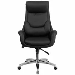 High Back Black Leather Executive Swivel Chair With Lumbar Pillow And Arms - By Flash Furniture - Madison Seating -furniture Shop High Back Black Leather Executive Swivel Chair with Lumbar Pillow and Arms by Flash Furniture 3