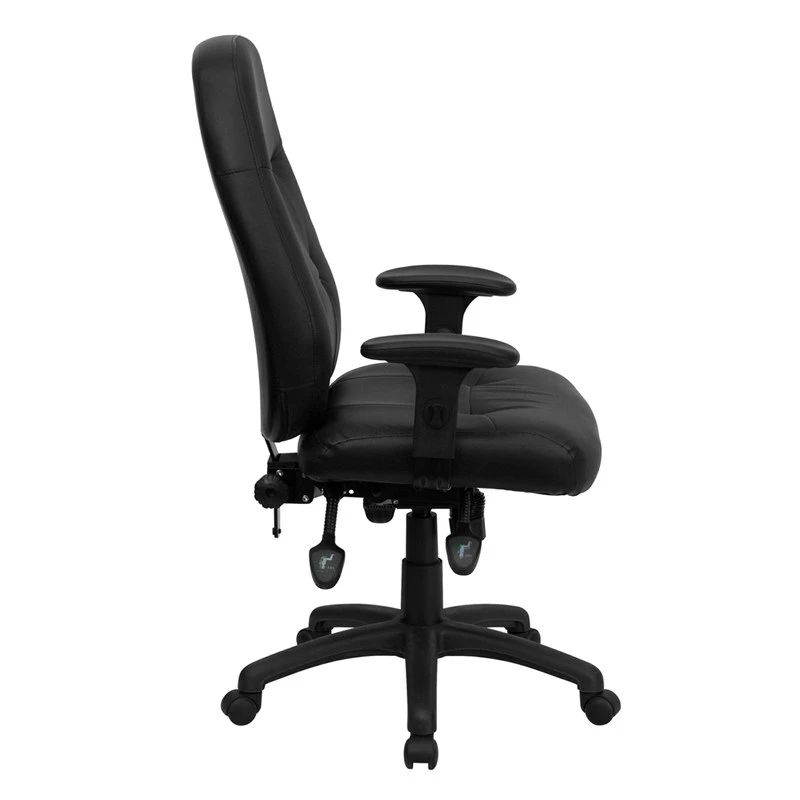 High Back Black Leather Multifunction Executive Swivel Chair With Adjustable Arms - By Flash Furniture - Madison Seating 4 High Back Black Leather Multifunction Executive Swivel Chair With Adjustable Arms - By Flash Furniture - Madison Seating - Image 2