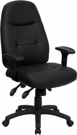High Back Black Leather Multifunction Executive Swivel Chair With Adjustable Arms - By Flash Furniture - Madison Seating