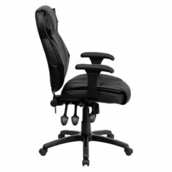 High Back Black Leather Multifunction Executive Swivel Chair With Lumbar Support Knob With Arms - By Flash Furniture - Madison Seating -furniture Shop High Back Black Leather Multifunction Executive Swivel Chair with Lumbar Support Knob with Arms by Flash Furniture 4