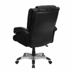 High Back Black Leather OverStuffed Executive Swivel Chair With Fully Upholstered Arms - By Flash Furniture - Madison Seating -furniture Shop High Back Black Leather OverStuffed Executive Swivel Chair with Fully Upholstered Arms by Flash Furniture 2