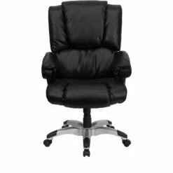 High Back Black Leather OverStuffed Executive Swivel Chair With Fully Upholstered Arms - By Flash Furniture - Madison Seating -furniture Shop High Back Black Leather OverStuffed Executive Swivel Chair with Fully Upholstered Arms by Flash Furniture 4