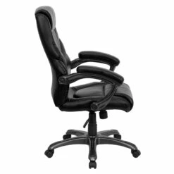 High Back Black Leather Overstuffed Executive Swivel Chair With Arms - By Flash Furniture - Madison Seating -furniture Shop High Back Black Leather Overstuffed Executive Swivel Chair with Arms by Flash Furniture 2