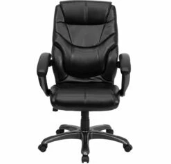 High Back Black Leather Overstuffed Executive Swivel Chair With Arms - By Flash Furniture - Madison Seating -furniture Shop High Back Black Leather Overstuffed Executive Swivel Chair with Arms by Flash Furniture 4