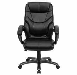 High Back Black Leather Overstuffed Executive Swivel Chair With Arms - By Flash Furniture - Madison Seating -furniture Shop High Back Black Leather Overstuffed Executive Swivel Chair with Arms by Flash Furniture 5