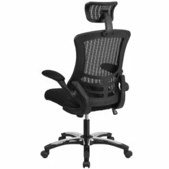 High Back Black Mesh Executive Swivel Chair With Chrome Plated Nylon Base And Flip-Up Arms - By Flash Furniture - Madison Seating -furniture Shop High Back Black Mesh Executive Swivel Chair with Chrome Plated Nylon Base and Flip Up Arms by Flash Furniture 2