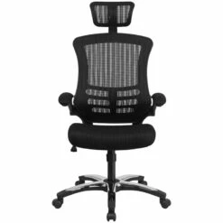 High Back Black Mesh Executive Swivel Chair With Chrome Plated Nylon Base And Flip-Up Arms - By Flash Furniture - Madison Seating -furniture Shop High Back Black Mesh Executive Swivel Chair with Chrome Plated Nylon Base and Flip Up Arms by Flash Furniture 3