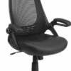 High Back Black Mesh Executive Swivel Chair With Leather Seat And Flip-Up Arms - By Flash Furniture - Madison Seating -furniture Shop High Back Black Mesh Executive Swivel Chair with Leather Seat and Flip Up Arms by Flash Furniture