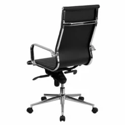 High Back Black Ribbed Leather Executive Swivel Chair With Knee-Tilt Control And Arms - By Flash Furniture - Madison Seating -furniture Shop High Back Black Ribbed Leather Executive Swivel Chair with Knee Tilt Control and Arms by Flash Furniture 2