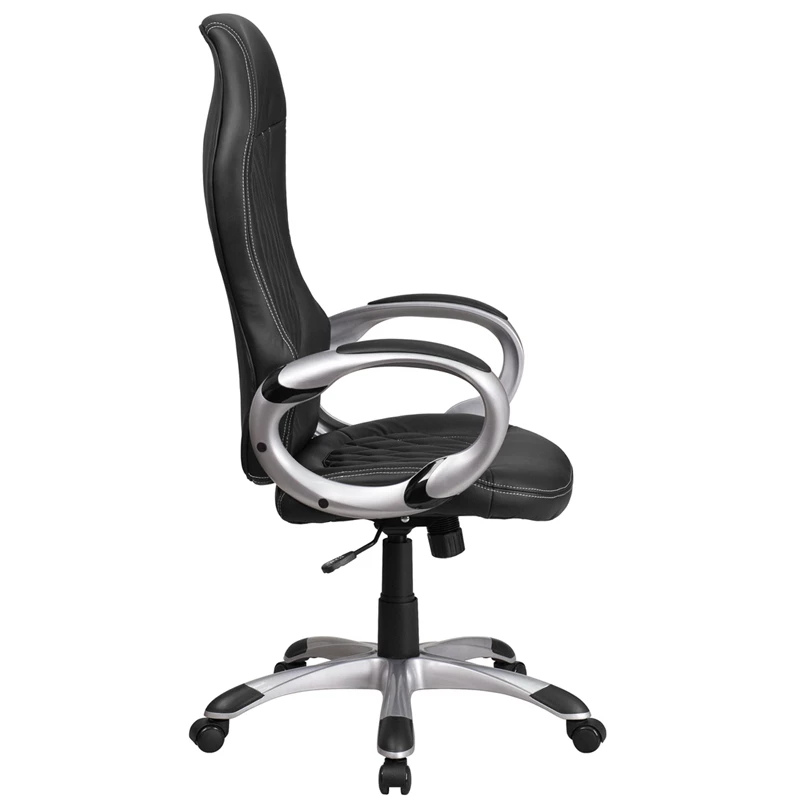 High Back Black Vinyl Executive Swivel Chair With Arms - By Flash Furniture - Madison Seating 4 High Back Black Vinyl Executive Swivel Chair With Arms - By Flash Furniture - Madison Seating - Image 2