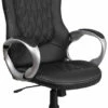 High Back Black Vinyl Executive Swivel Chair With Arms - By Flash Furniture - Madison Seating