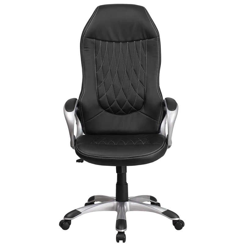 High Back Black Vinyl Executive Swivel Chair With Arms - By Flash Furniture - Madison Seating 6 High Back Black Vinyl Executive Swivel Chair With Arms - By Flash Furniture - Madison Seating - Image 4