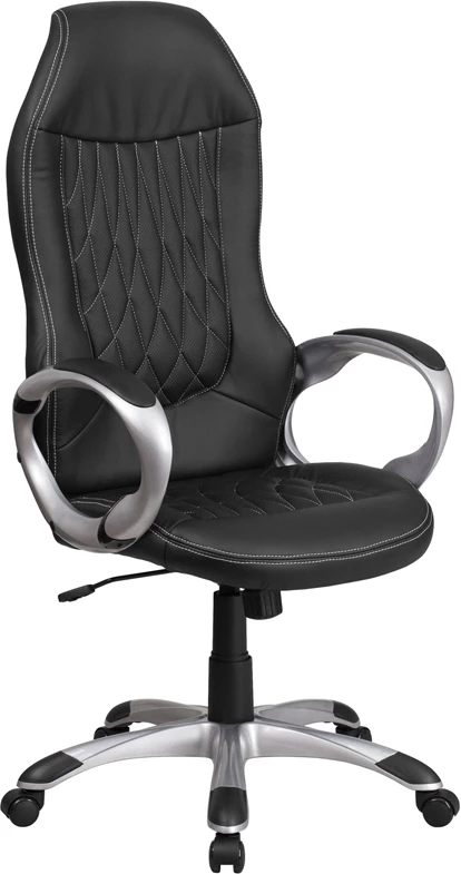High Back Black Vinyl Executive Swivel Chair With Arms - By Flash Furniture - Madison Seating 3 High Back Black Vinyl Executive Swivel Chair With Arms - By Flash Furniture - Madison Seating