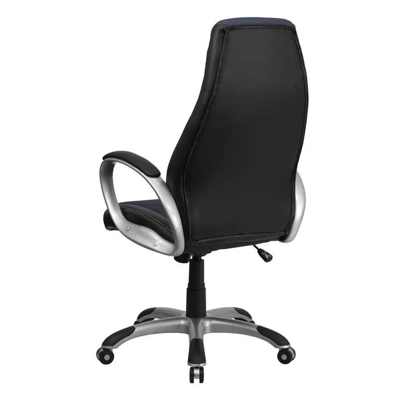 High Back Black Vinyl Executive Swivel Chair With Blue Mesh Inserts And Arms - By Flash Furniture - Madison Seating 5 High Back Black Vinyl Executive Swivel Chair With Blue Mesh Inserts And Arms - By Flash Furniture - Madison Seating - Image 3