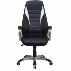 High Back Black Vinyl Executive Swivel Chair With Blue Mesh Inserts And Arms - By Flash Furniture - Madison Seating 12 High Back Black Vinyl Executive Swivel Chair With Blue Mesh Inserts And Arms - By Flash Furniture - Madison Seating -furniture Shop High Back Black Vinyl Executive Swivel Chair with Blue Mesh Inserts and Arms by Flash Furniture 3
