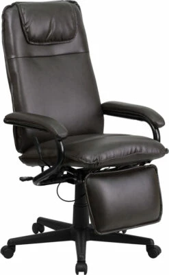 High Back Brown Leather Executive Reclining Swivel Chair With Arms - By Flash Furniture - Madison Seating