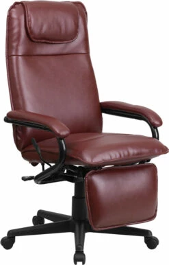 High Back Burgundy Leather Executive Reclining Swivel Chair With Arms - By Flash Furniture - Madison Seating