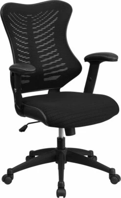 High Back Designer Black Mesh Executive Swivel Chair With Adjustable Arms - By Flash Furniture - Madison Seating