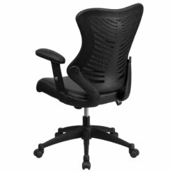 High Back Designer Black Mesh Executive Swivel Chair With Leather Seat And Adjustable Arms - By Flash Furniture - Madison Seating -furniture Shop High Back Designer Black Mesh Executive Swivel Chair with Leather Seat and Adjustable Arms by Flash Furniture 2