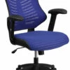 High Back Designer Blue Mesh Executive Swivel Chair With Adjustable Arms - By Flash Furniture - Madison Seating -furniture Shop High Back Designer Blue Mesh Executive Swivel Chair with Adjustable Arms by Flash Furniture