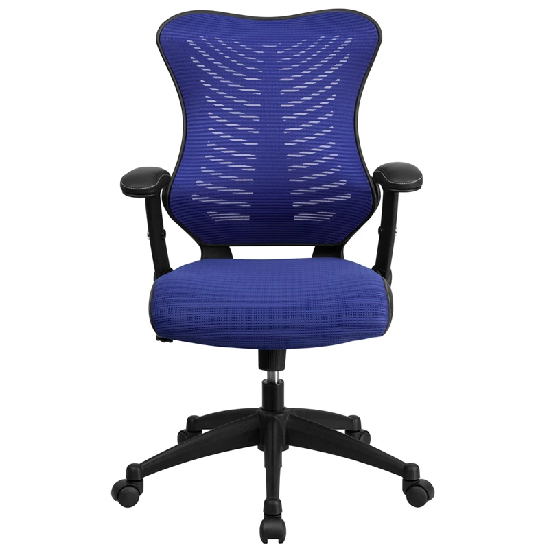 High Back Designer Blue Mesh Executive Swivel Chair With Adjustable Arms - By Flash Furniture - Madison Seating 6 High Back Designer Blue Mesh Executive Swivel Chair With Adjustable Arms - By Flash Furniture - Madison Seating - Image 4