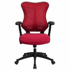 High Back Designer Burgundy Mesh Executive Swivel Chair With Adjustable Arms - By Flash Furniture - Madison Seating -furniture Shop High Back Designer Burgundy Mesh Executive Swivel Chair with Adjustable Arms by Flash Furniture 3