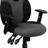 High Back Ergonomic Black And Gray Mesh Swivel Task Chair With Adjustable Arms - By Flash Furniture - Madison Seating -furniture Shop High Back Ergonomic Black and Gray Mesh Swivel Task Chair with Adjustable Arms by Flash Furniture