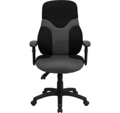 High Back Ergonomic Black And Gray Mesh Swivel Task Chair With Adjustable Arms - By Flash Furniture - Madison Seating -furniture Shop High Back Ergonomic Black and Gray Mesh Swivel Task Chair with Adjustable Arms by Flash Furniture 5