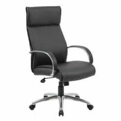 High Back Executive Chair With Aluminum Arms And Chair Base - Without Knee Tilt By Boss Office Products - Madison Seating
