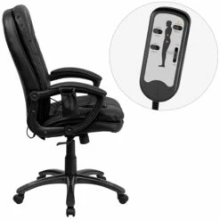 High Back Massaging Black Leather Executive Swivel Chair With Arms - By Flash Furniture - Madison Seating -furniture Shop High Back Massaging Black Leather Executive Swivel Chair with Arms by Flash Furniture 4 1