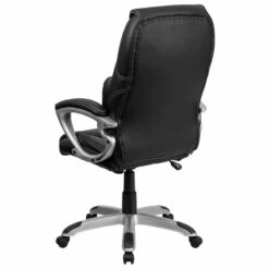 High Back Massaging Black Leather Executive Swivel Chair With Silver Base And Arms - By Flash Furniture - Madison Seating -furniture Shop High Back Massaging Black Leather Executive Swivel Chair with Silver Base and Arms by Flash Furniture 5