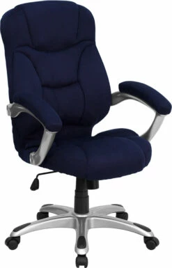 High Back Navy Blue Microfiber Contemporary Executive Swivel Chair With Arms - By Flash Furniture - Madison Seating