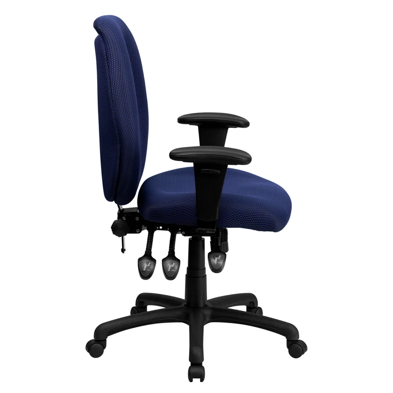 High Back Navy Fabric Multifunction Ergonomic Executive Swivel Chair With Adjustable Arms - By Flash Furniture - Madison Seating 4 High Back Navy Fabric Multifunction Ergonomic Executive Swivel Chair With Adjustable Arms - By Flash Furniture - Madison Seating - Image 2