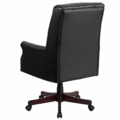 High Back Pillow Back Black Leather Executive Swivel Chair With Arms - By Flash Furniture - Madison Seating -furniture Shop High Back Pillow Back Black Leather Executive Swivel Chair with Arms by Flash Furniture 2