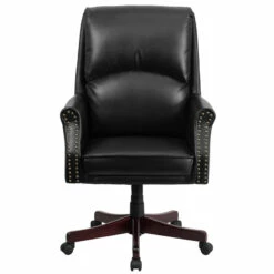 High Back Pillow Back Black Leather Executive Swivel Chair With Arms - By Flash Furniture - Madison Seating -furniture Shop High Back Pillow Back Black Leather Executive Swivel Chair with Arms by Flash Furniture 3