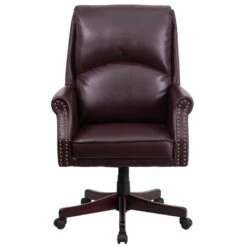 High Back Pillow Back Burgundy Leather Executive Swivel Chair With Arms - By Flash Furniture - Madison Seating -furniture Shop High Back Pillow Back Burgundy Leather Executive Swivel Chair with Arms by Flash Furniture 3